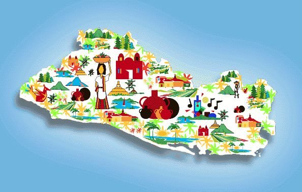 Mapa ilustrado de El Salvador